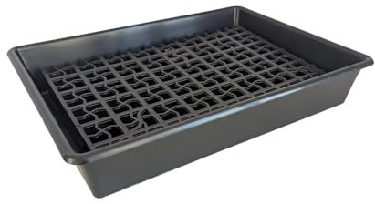 53 x 40cm Bunded Drip Tray | 15L Recycled Polypropylene Spill Containment Tray with Removable Grid for Cans and Containers – Easy Cleaning and Leak Prevention