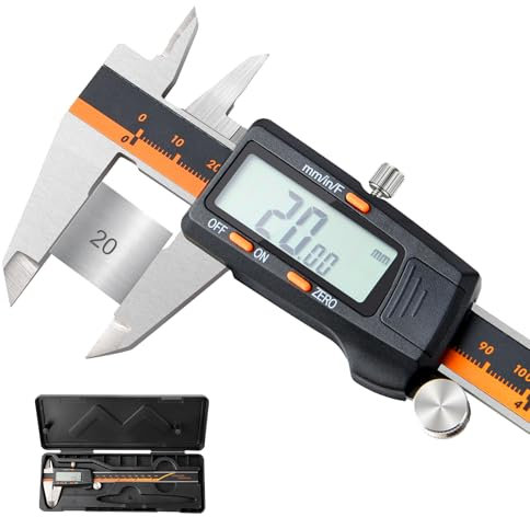 Calibro Digitale150mm, Elettronico In Acciaio Inossidabile Calibro Digitale Professionale With Facile Lettura Lcd Vernier Per Misurzione Esterna, Interna, Profondità E Di Passo