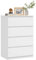 WOLTU Kommode weiß mit Großer Kapazität, Sideboard mit 4 Schubladen, Kommodenschrank für Schlafzimmer, Wohnzimmer, 60x40x90cm