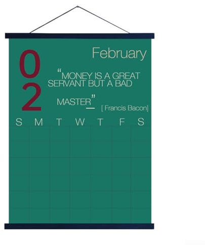 Gettimore Calendrier d'autodiscipline avec cadre en bois - Affiche mensuelle - À suspendre au mur - Pour la maison, le bureau, la salle de classe
