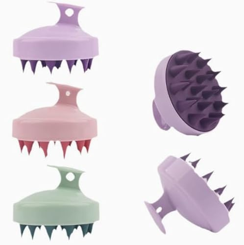 Silicone Scalp Massager Shampoo Brush with Handle, Soft Bristles Hair Washing Comb, Random Color, 1 Pack