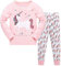TEDD Girls Christmas Pyjamas Set Toddler Clothes 100% Cotton Sleepwear Animal Printed Pink Unicorn Nightwear Winter Long Sleeve, 02 Unicorn, 7-8 Years