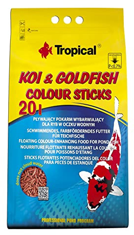 KOI&Goldfish Colour Sticks 20L / 1600g - Sticks flotantes potenciadores del Color para Peces de Estanque