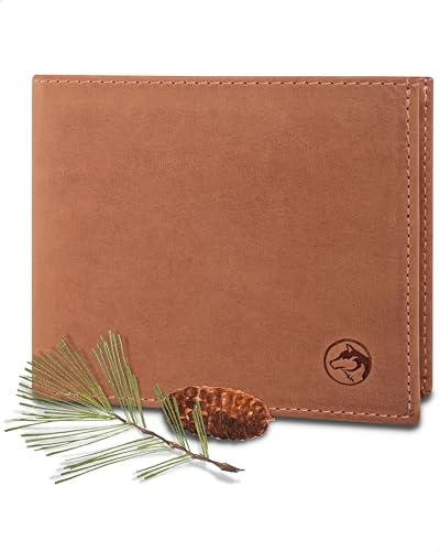 Geldbörse Herren Leder 'Nørge' – Tri-Fold Herren-Portemonnaie RFID-Blocker – 6 Karten-Fach, Ausweis-Fach, Großes Zusatzfach, Scheinfach, Kleingeldfach – Vintage Whiskey