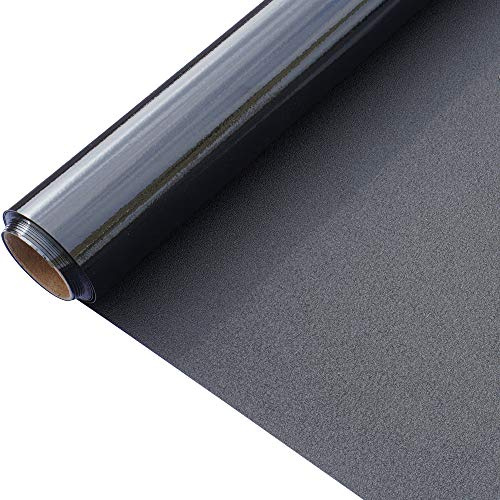 WAENLIR Static Cling Total Blackout Window Film Darkening Room, Light Blocking Privacy Glass Film Black Window Tint/Cover(60X200CM)