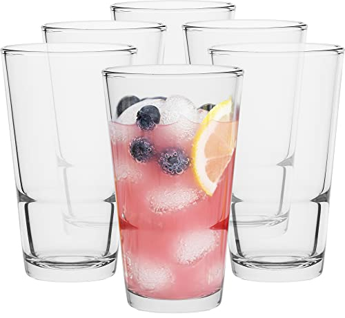 TREND FOR HOME Wassergläser Cocktail Gläser Set Tumbler Glas Set | 375 ml | Set von 6 | Wasser Saft Bier Glassware Tumblers Geschenk Männer Highball | Spülmaschinenfest | Kollektion Viggo