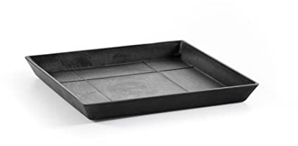 Ecopots Soucoupe pour pot de fleurs Rotterdam gris foncé – Extérieur 22 x 22 cm / intérieur 19 x 19 cm – Soucoupe pour pot de plantes en plastique recyclé – Soucoupe moderne pour l'intérieur et