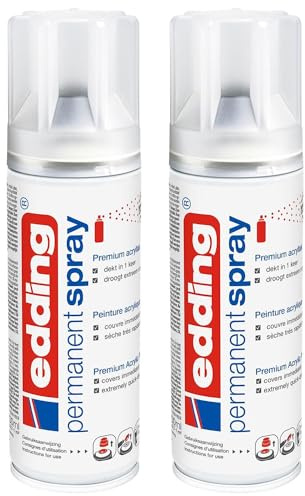 EDDING Lot de 2 Sprays 200ml Permanent 5200 Laque Vernis Transparente Mat