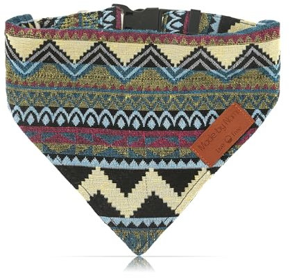 Made by Nami Boho Hundehalstuch in verschiedenen Größen für kleine und große Hunde (Blau, L)