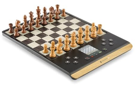 MILLENNIUM ChessGenius Pro Wood Edition M818 Schachcomputer – Edle Holzoptik mit Echtholzfiguren, benutzerfreundliche Bedienung, mobil und vielseitig, ideal für Hobbyspieler mit KI-Lernfunktionen