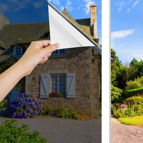 Cinbee Miroir Film de Fenêtre Anti Regard intérieures ou extérieures 120x200 cm, Film Solaire Anti Chaleur sans Tain, UV Film pour Vitre Statique Adhesif Protection de Soleil