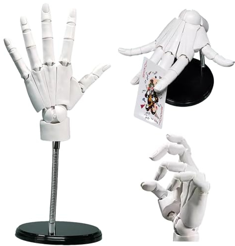 HoveeLuty Gelenkhand 1:1 8x14 Zoll linkes Handmodell mit beweglichem Gelenk und Basis, DIY-freundliches PVC-Modell zum Zeichnen, Malen, Skizzieren, weißes Handmodell zum Zeichnen, Gliederhand