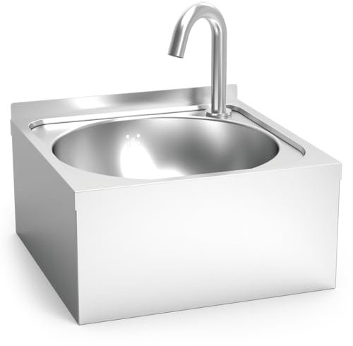 Normal Electronic Wall Mounted Stainless Steel Hand Washbasin 450 x 450 x 215 mm