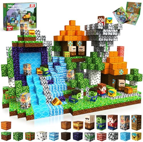 Magneverse Bloques de Construcción Magnéticos 200 Piezas - Set Aventura en el Bosque Magnetic Blocks - Juguete Montessori para Niños 3+ Años - Construcciones Magneticas Niños Regalo para Niños y Niñas