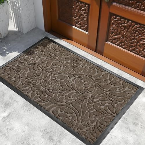 Yimobra Extra Large Door Mat 152 x 91 cm, Waterproof Sturdy Outdoor Mats for Front Door, Heavy Duty Non-Slip Doormat for Garage Patio Entryway Indoor, Easy Clean, Brown