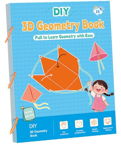 Generisk barngeometri bok | barn 3D geometri lärobok med garntrådar, matematik inlärningshjälp logiskt tänkande spel för dagis resor