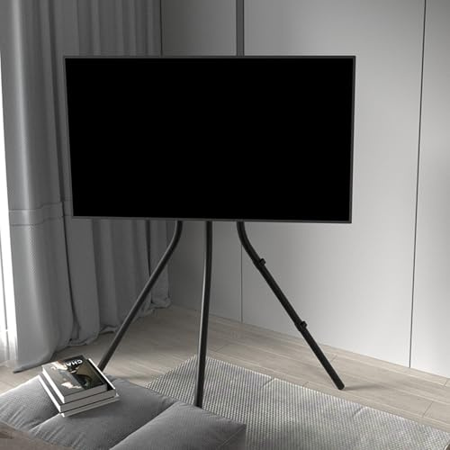 Bananaww Porta TV da Terra Mobile Base treppiede con Morsetti per Cavi,Supporto TV Parete per Tvs 32 50 60 75 Pollici,Carrello Massimo 110 Lbs Supporto TV Universale