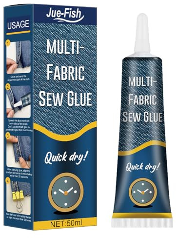 Hyleara 50 ml Textilkleber Waschmaschinenfest, Stoffkleber Textilkleber für Stoffe, Textil Kleber für Kleidung, Baumwolle, Leder, Jeans und mehr