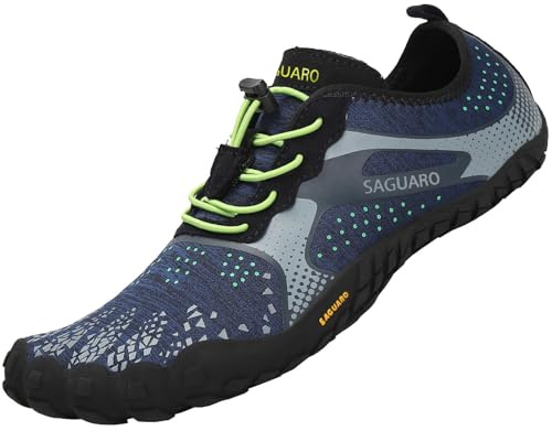 SAGUARO Chaussures Minimalistes de Fitness Randonnée Escalade Marche Barefoot Chaussures Aquatiques Bleu 45