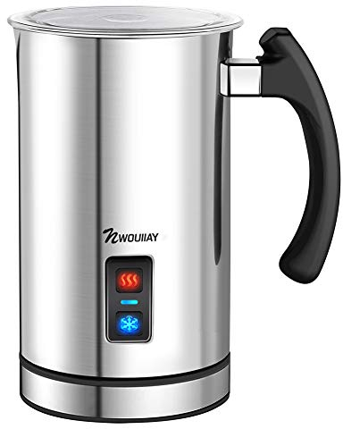 NWOUIIAY Mousseur à Lait Electrique Chauffe Vite 500W Mousseurs à Lait Automatique Contrôle de Température Indicateur Niveau de Lait Revêtement Non-Adhésif pour Cappuccino Café Latte