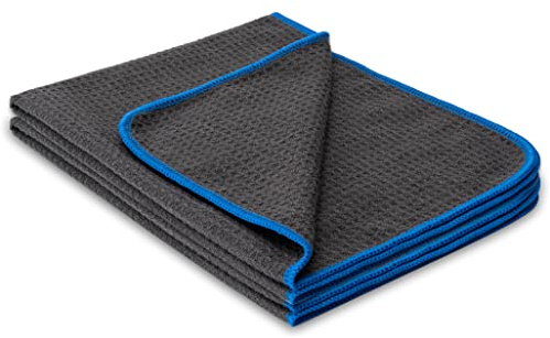 Carbigo® 2X Profi Mikrofaser Waffeltücher 320 GSM – Perfekt für streifenfreie Reinigung von Scheiben, Fenster, Gläser – Dank Waffeltuch kristallklare Sicht – Fusselfreie Poliertücher 50x40cm