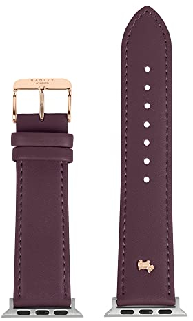 RADLEY Ladies Orchard Way Dark Cherry Leather Apple Strap with Rose Gold Stud RYS-A06C