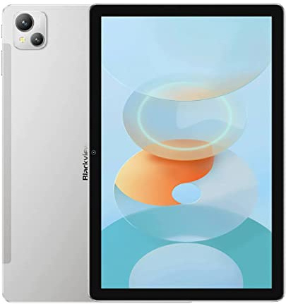 Blackview Tab 13 Dual SIM 4G Tablet, FHD+ Display, 10,1 Zoll, interner Speicher, 128 GB, erweiterbar auf 1 TB – TÜV Rheinland Zertifiziert, Blaulichtfilter, WiFi, Akku 7280 mAh – Silber