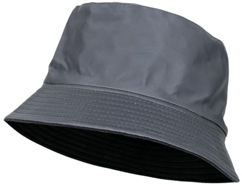 QILZO Gorro de Lluvia Impermeable Plegable Sombrero de Pescador Gorro para Hombres y Mujeres Gorro con Forro Interior Ideal para Senderismo, Deportes al Aire Libre, Color Gris