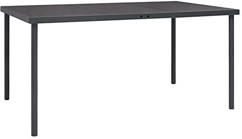 Sufrk Mesa de Comedor de jardín Acero Gris Antracita 150x90x74 cm Mesa terraza Exterior Mesa de Comedor jardín Mesa Jardin Exterior Garden Table mesas terraza