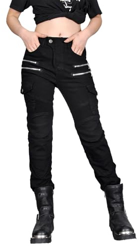 Pantalón Moto Mujer, Vaqueros Moto Stretch, Estilo Urbano Cómodo