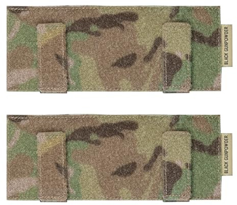 2 Almohadillas tácticas para Insignias, Panel de Parche Molle de 7,5 x 3 Pulgadas, Placa MOLLE Exterior con Sistema de Fijación de Gancho, MC, Camuflaje Táctico
