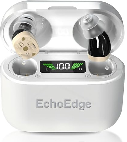 ECHOEDGE Hearing Amplifier – Invisible, Rechargeable, Noise-Reducing Device with Crystal Clear Sound, 30-Hour Battery, Comfortable Fit – Ideal for everyone