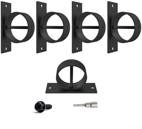 Support de Corde Noir pour Clôture et Rampe, Lot de 5 en Acier Inoxydable 304, pour Fixation de Corde jusqu'à 2 Pouces, Installation Facile pour Terrasse et Quai