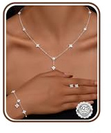 LOLIAS 925 kedja dam örhängen guld armband set justerbar choker halsband länkkedja med söt zirkonia dekorativ bröllop brud smycken set