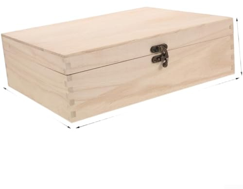 Caja de almacenamiento de joyas de madera de paulownia con dos compartimentos superiores abatibles, organizador beige natural para suministros de costura, anillos, hilos y accesorios pequeños