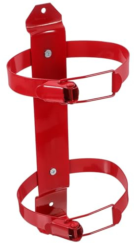PAMINGONO Soporte para Extintor Coche Homologado de 2kg en Hierro Rojo, Diseño Ahorrador de Espacio y Fácil Instalación para Vehículos y Oficinas