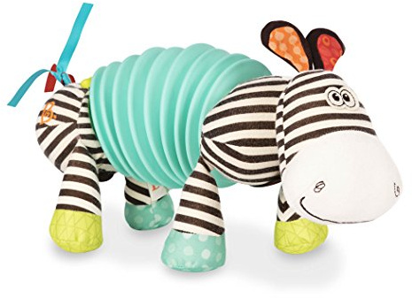 B. toys Baby Spielzeug Zebra Akkordeon mit – Kuscheltier mit Instrument Geräusch, Motorikspielzeug – Plüschtier für Babys ab 6 Monaten