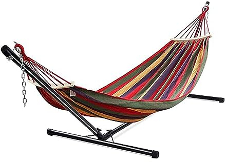 GOPLUS Hängemattengestell für Hängematte, Hängemattenständer Stabil, Hängemattenhalter aus Eisen, Hängesesselständer Hängesesselgestell, Schwarz (325 x 100 x 106 cm)