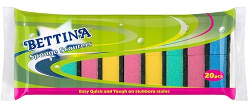 HOMESmith - Éponges à récurer colorées - Éponges Double Face pour Laver et Nettoyer la Vaisselle - Absorbantes, Anti-Rayures et réutilisables - Lot de 20