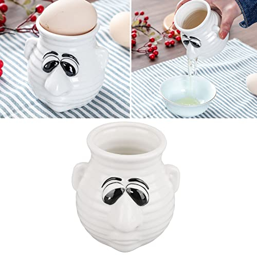 Jeanoko Cartoon Egg White and Yolk Separator, Egg Separator Funny Snot Nose Easy Durable Ceramic Time Saving Egg White Separator for Kitchen Cooking