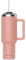 SoleCup. 40oz Travel Mug with Handle, Lid and Two Straws, Drinks Stay Hot for 8 Hours, Cold for 24 Hours, Double Wall Vacuum Insulated Stainless Steel Tumbler… (Pink, 40oz)