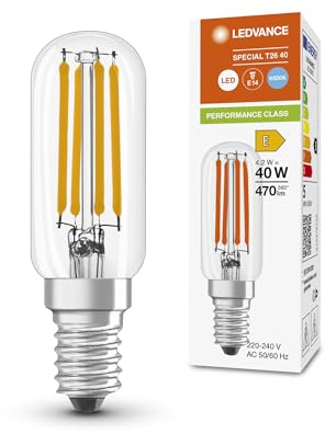 LEDVANCE Special LED E14 Röhre one-handed Fadenlampe Klar 4.2W 470lm - 827 Extra Warmweiß | Ersatz für 40W