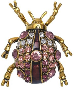 IMINI Vintage Marienkäfer Brosche für Damen und Mädchen CZ Kristall Insekt Käfer Anstecknadeln Schal Schal Clip Abzeichen Korsage Broschen für Stoff Kleid Accessoires