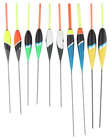 Pissente Angelposen-Bobber, 10 Stück Bunte Angelkarpfen-Posen-Bobber, Angelgerät-Posen, Angelkarpfenposen mit Balgużinski-Tanne für Meerwasser und Süßwasser