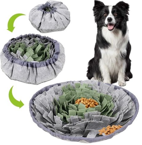 HTRTRR Schnüffeldecke, robuste und langlebige Hundeschnüffelmatte, interaktives Schnüffelspielzeug, Suchinstinkte Training Hundespielzeug Intelligenz Stressabbau und Langeweile Relief, 48 x 48 cm