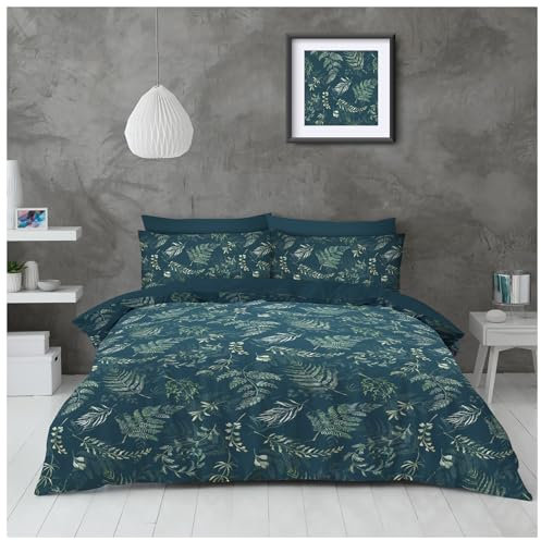 GC GAVENO CAVAILIA Leaves Duvet Cover - Microfiber Quilt Cover Bed Set - Botanical Bedding Sets King Size (230x220 Cm) - Breathable Soft Bed Linen
