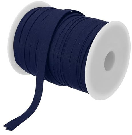 Kvartsman 2/5 tum snedband, sömband, dubbelfals, avskjutningsband, polyester kontinuerlig sömnad, tillbehör, kantband för sömnad, gör-det-själv, fållar, quiltning, hantverk (marinblå 152 m)