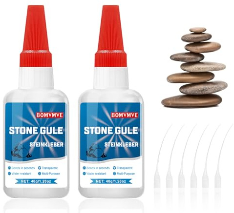 BOMVMVE Colle Marbre 80g, Colle pour Pierre Transparente, Colle à Pierre Polyvalente, Résistance Aux Hautes et Basses Températures, pour la Liaison Rapide de Pierres et Autres Matériaux