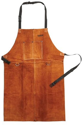 Ironton Leather Welding Apron, Brown, XL