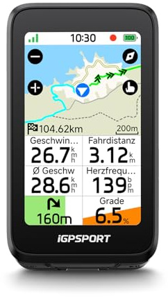 iGPSPORT BiNavi Air trådlös cykelräknare, touch 3 navigeringskort | Träning Climb Pro VAE-läge vägbeskrivning varning Radar Sync Strava Bluetooth ANT+ 30 timmars batteritid cykel GPS-räknare
